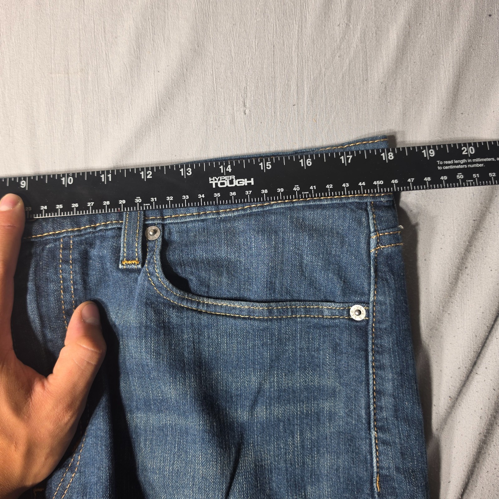 Levi’s 513 Mens 34×30 Slim Straight Jeans Medium Wash Blue Stretch Denim Jean