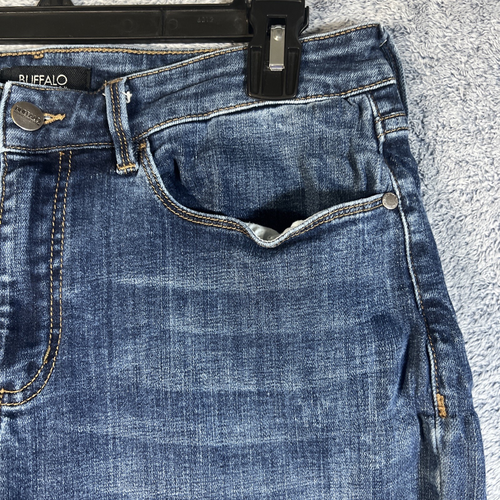Buffalo David Bitton Hope Women’s Mid Rise Skinny Stretch Raw Hem Jeans Size 32