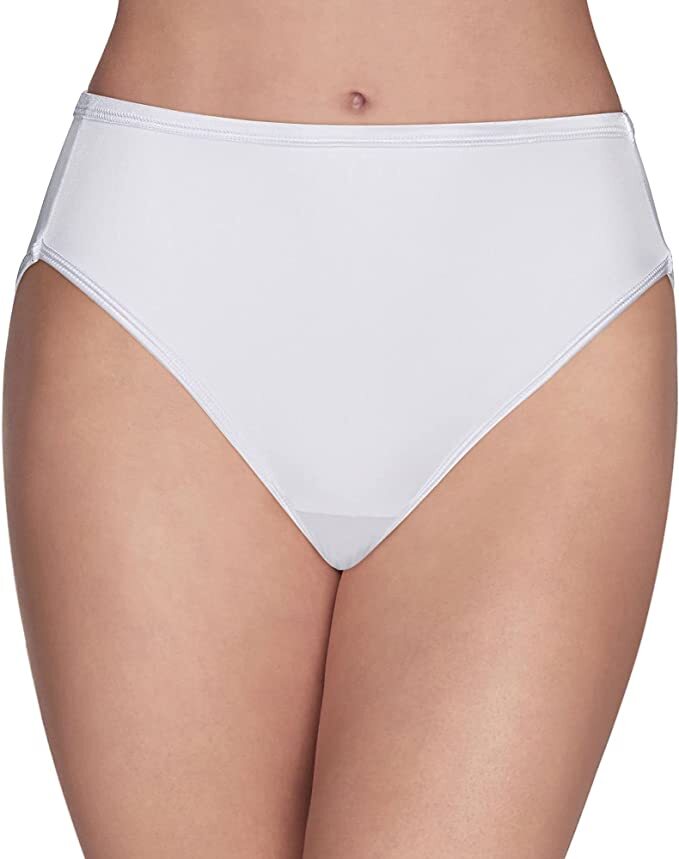 Vanity Fair Illumination 2 Hi-Cut Nylon White Panties