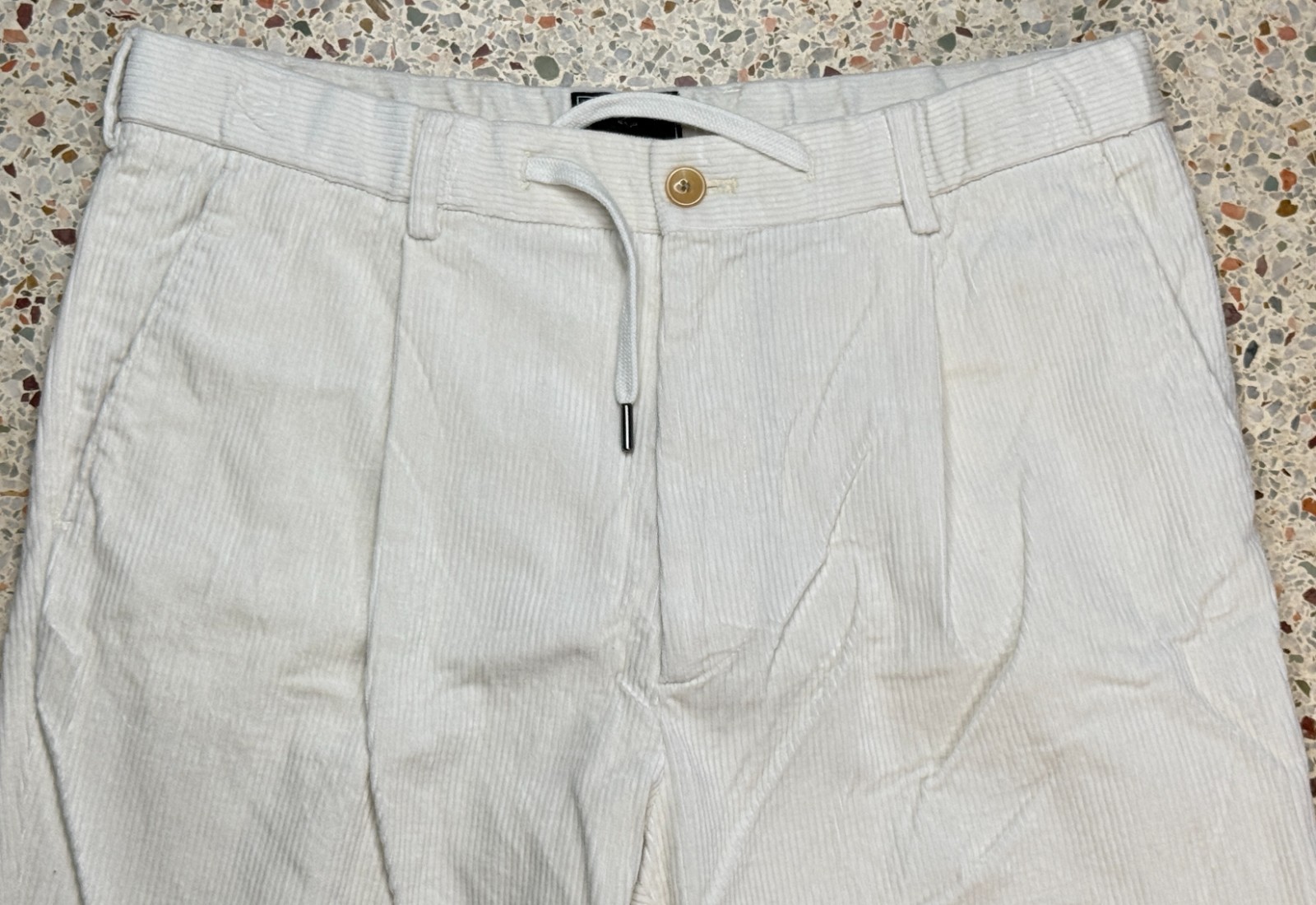Todd Snyder New York Men’s Drawstring White Corduroy Pants Size Tall Medium