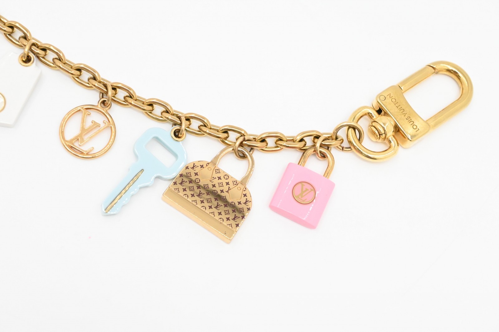 Authentic Louis Vuitton Bag Charm Chain Iconix M01372