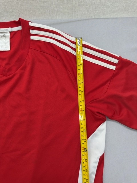 Adidas Jersey Red Soccer Climalite L Athletic Fit Moisture Wicking