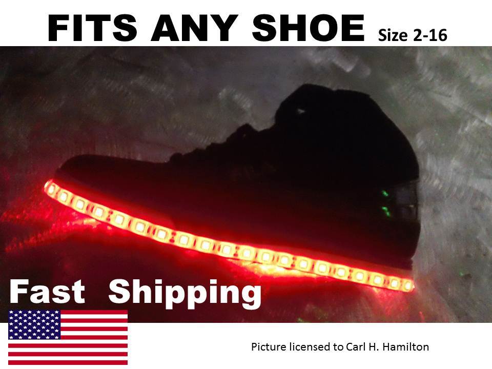 LIGHT up “your” SHOES fits any size 5 6 7 8 9 10 11 12 13 14 15 .5 cut to fit