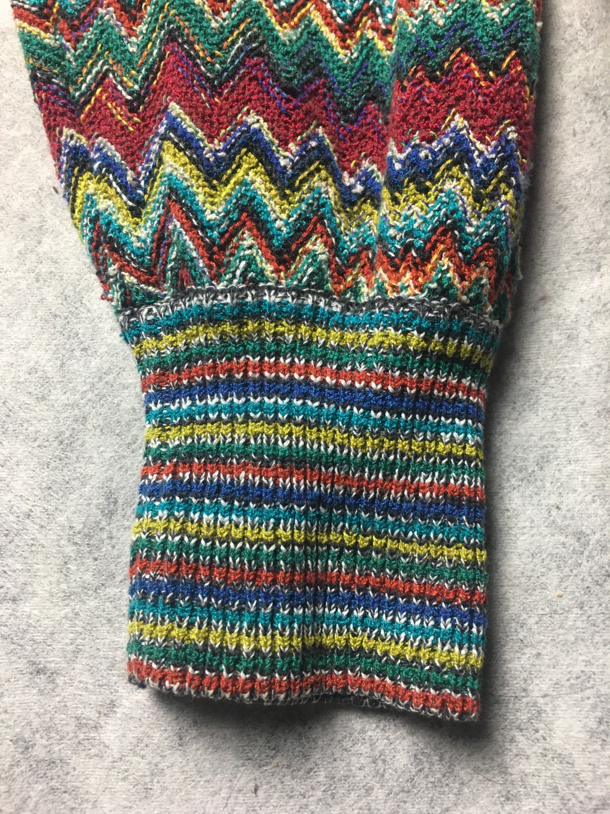 MISSONI Vintage Zig Zag Knit V-neck Sweater Size 52 IT Men XL OS