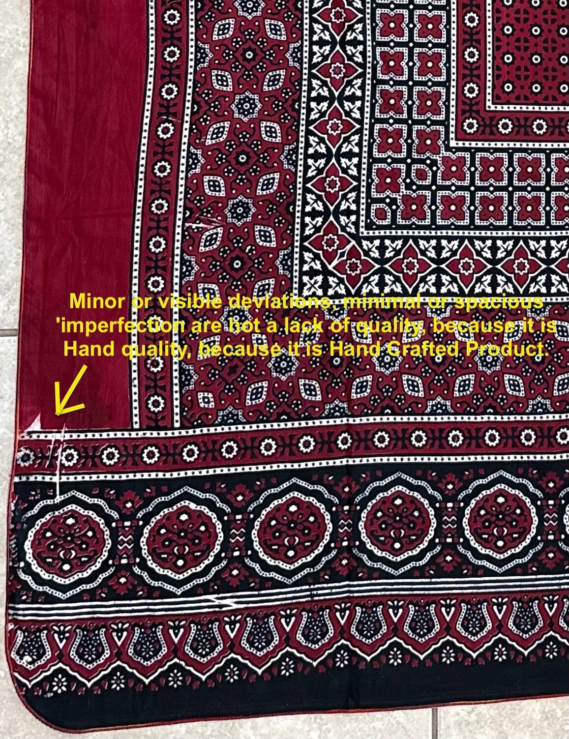 Sindhi Ajrak Traditional Pakistan & Rajasthan India US Seller Multicolor 42″X78″
