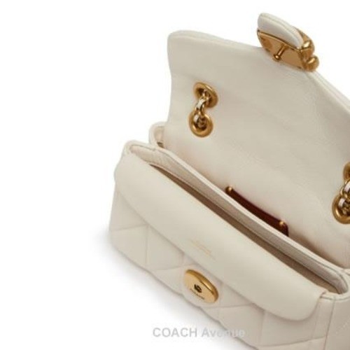 COACH Tabby 20 Quilted Shoulder Bag Nappa Leather White CP149 Gold outlet
