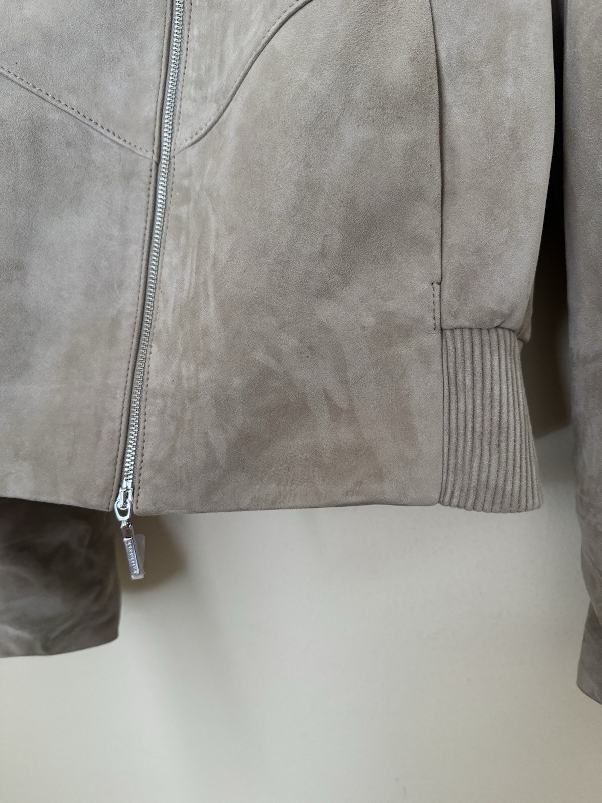 Kallmeyer Liam Leather Bomber Jacket Suede Sand XS