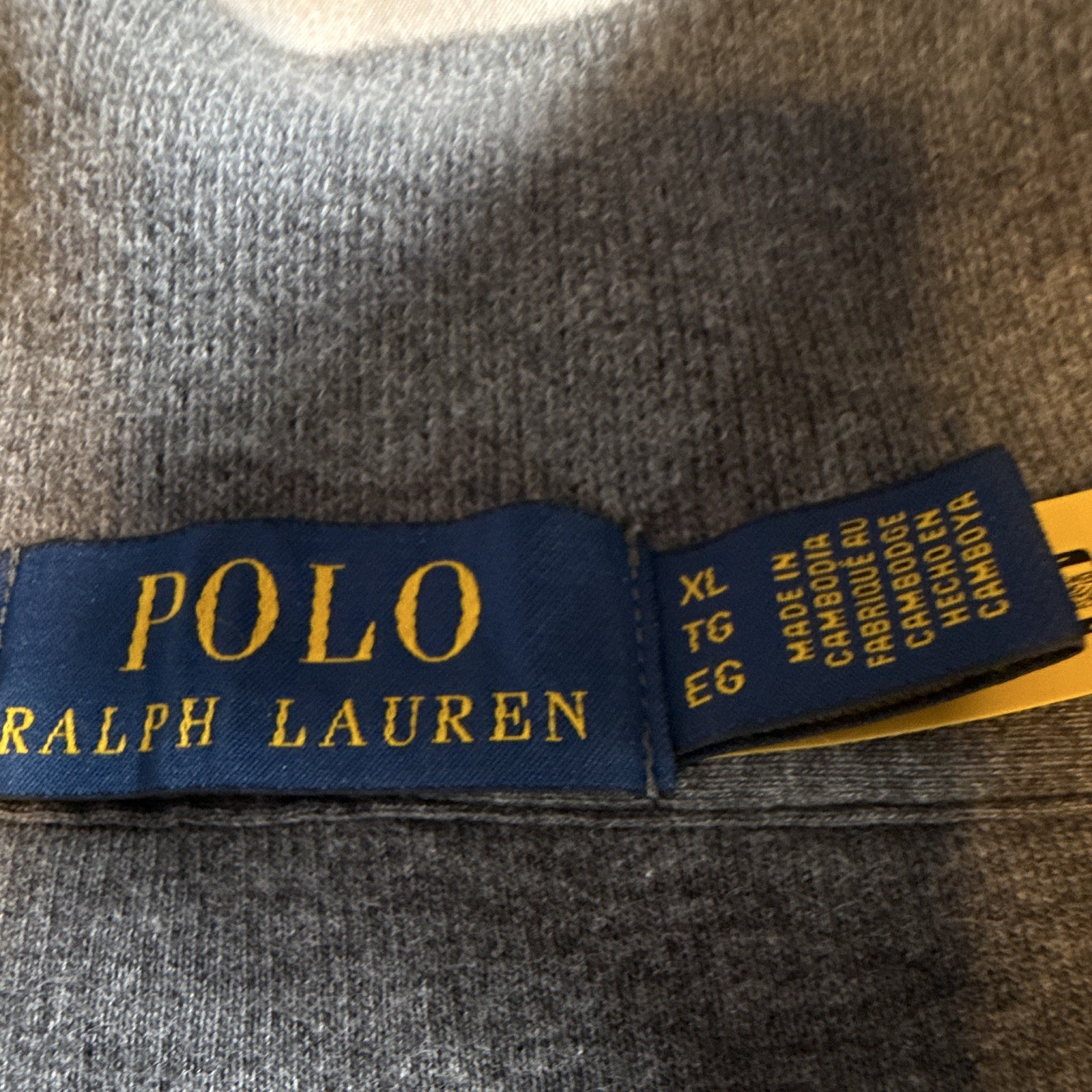 Polo Ralph Lauren Men’s Gray Cotton Knit 1/4 Zip Mock Neck Sweater XL