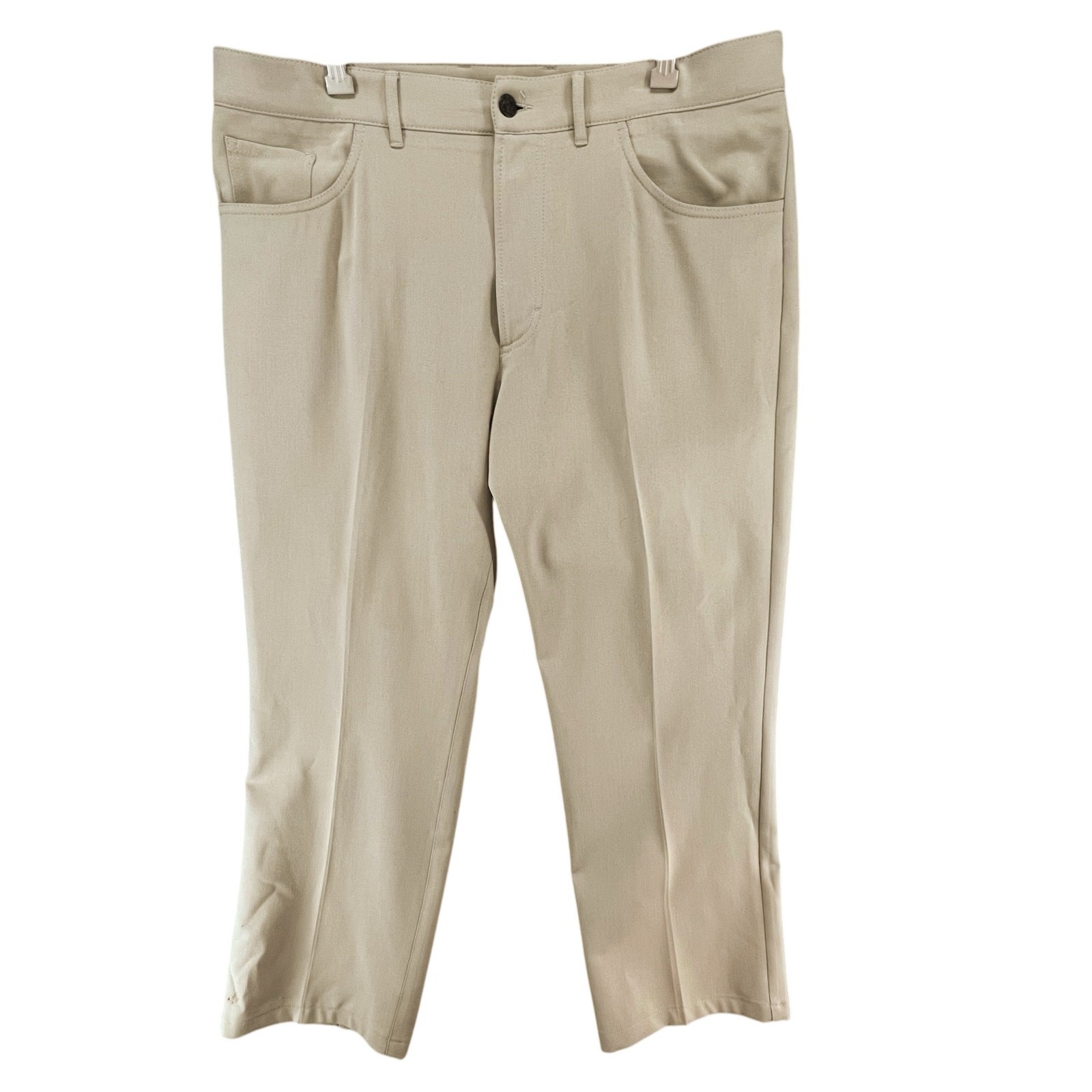 Alberto Ceramica Tom Pants Mens Size 38X28 Beige Tan Straight Leg Comfort Fit