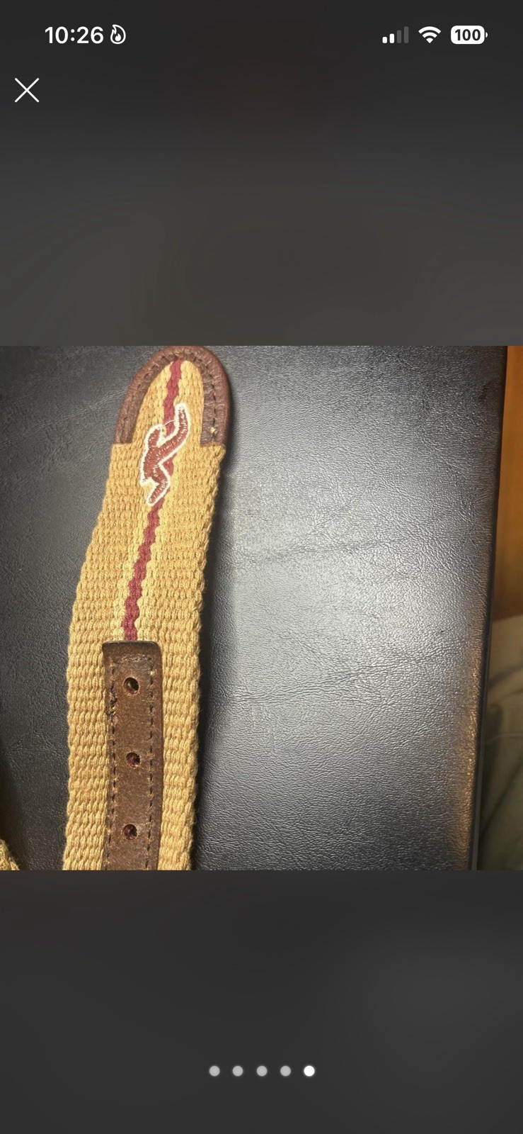 2-Piece Casual Belt Bundle Brown Leather HCO Belt Tan Woven Canvas Size 34