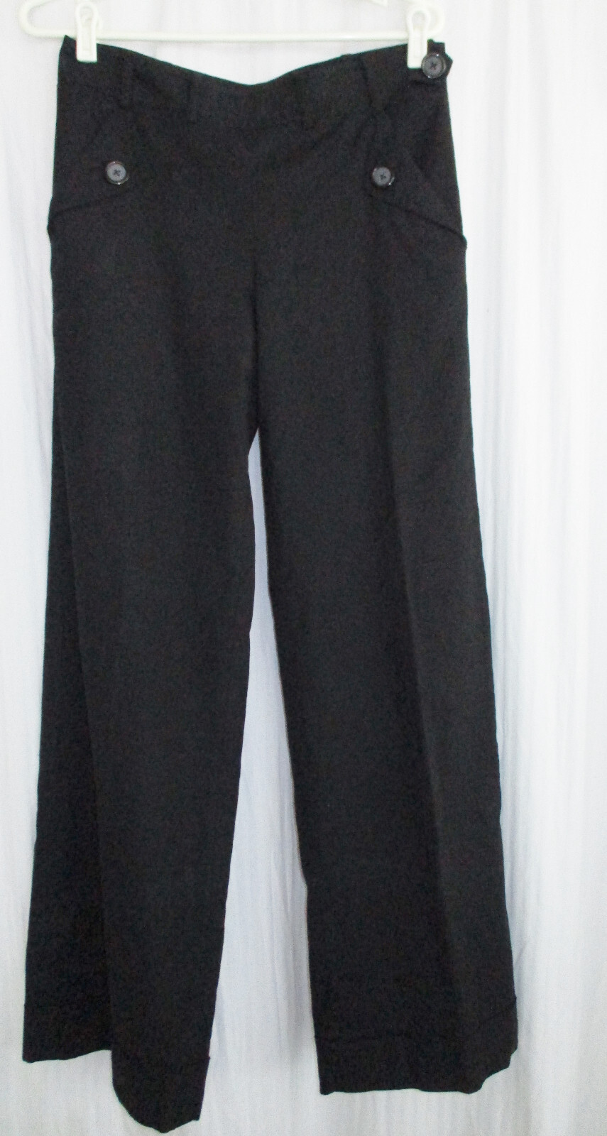 Robert Rodriguez Sz 6 Black Label Womens Linen/Cotton Wide Leg Pants Black