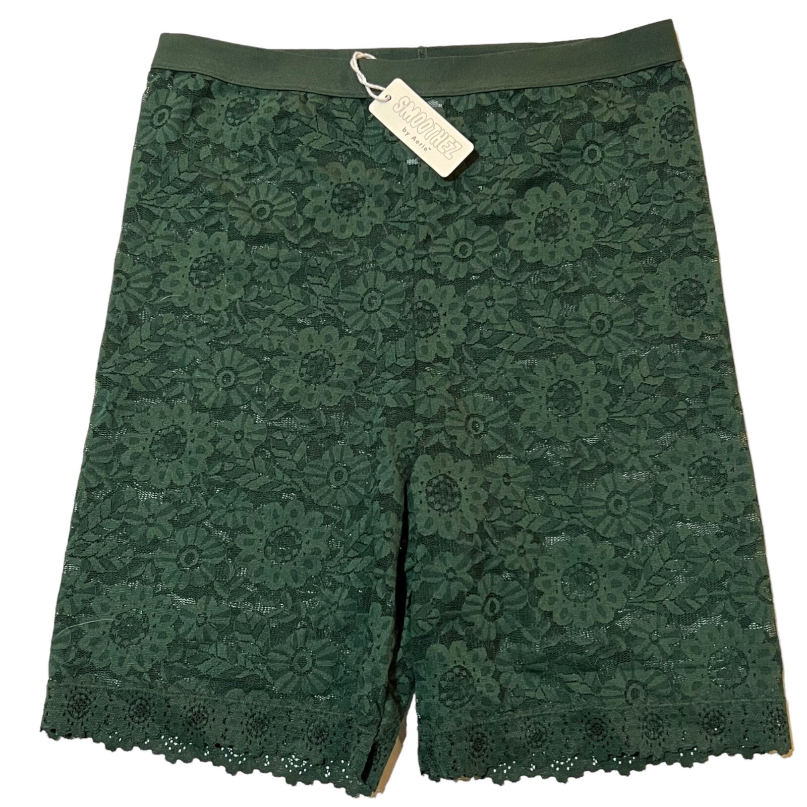 NWT AERIE Smoothez High Waisted Boyshort Pantie Sz XS-S-M-L-XL Green Lace