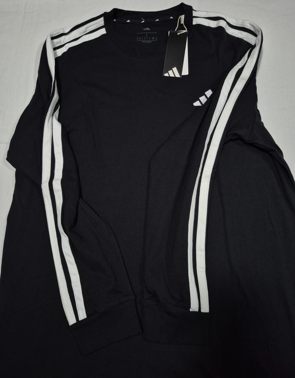 Adidas Mens Multi Sports Training Long Sleeve Black White Tee KC2561