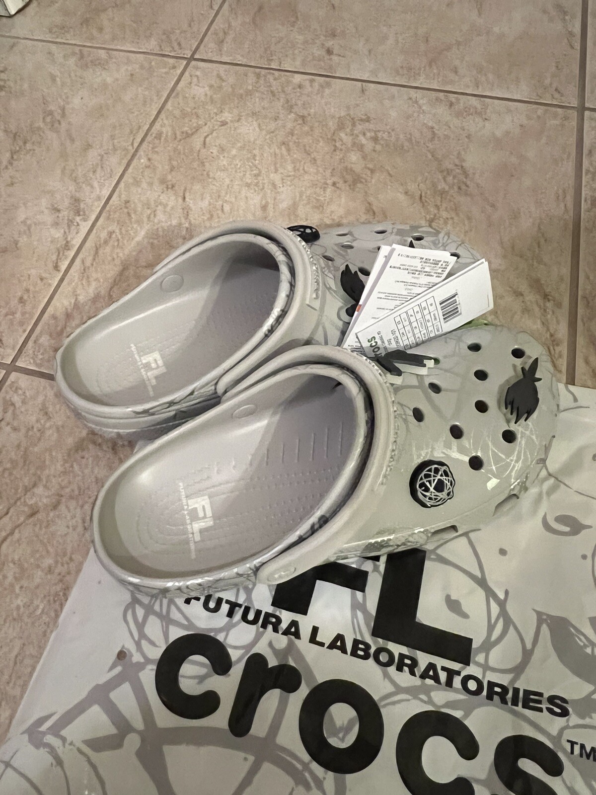Futura Laboratories x Crocs Classic Clog – Pearl White Size 11 Limited In Hand