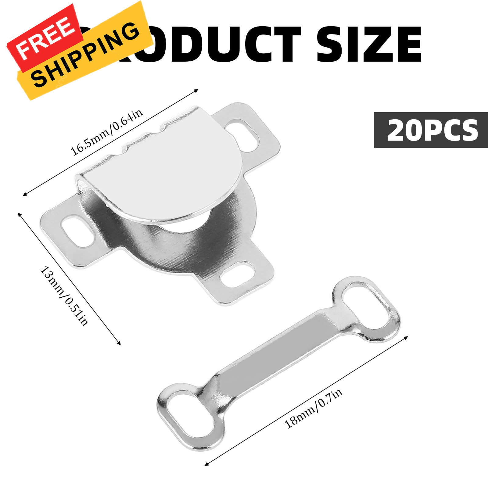 10 Set Hooks and Eyes Closure for Trousers, Skirt, Dress, One Size, Silver