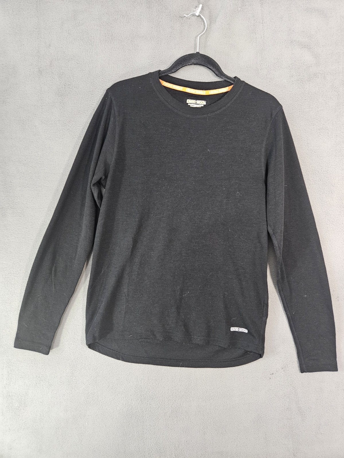 Omni Wool Shirt Mens Medium Base Layer Long Sleeve Crew Neck Outdoor Hike Black