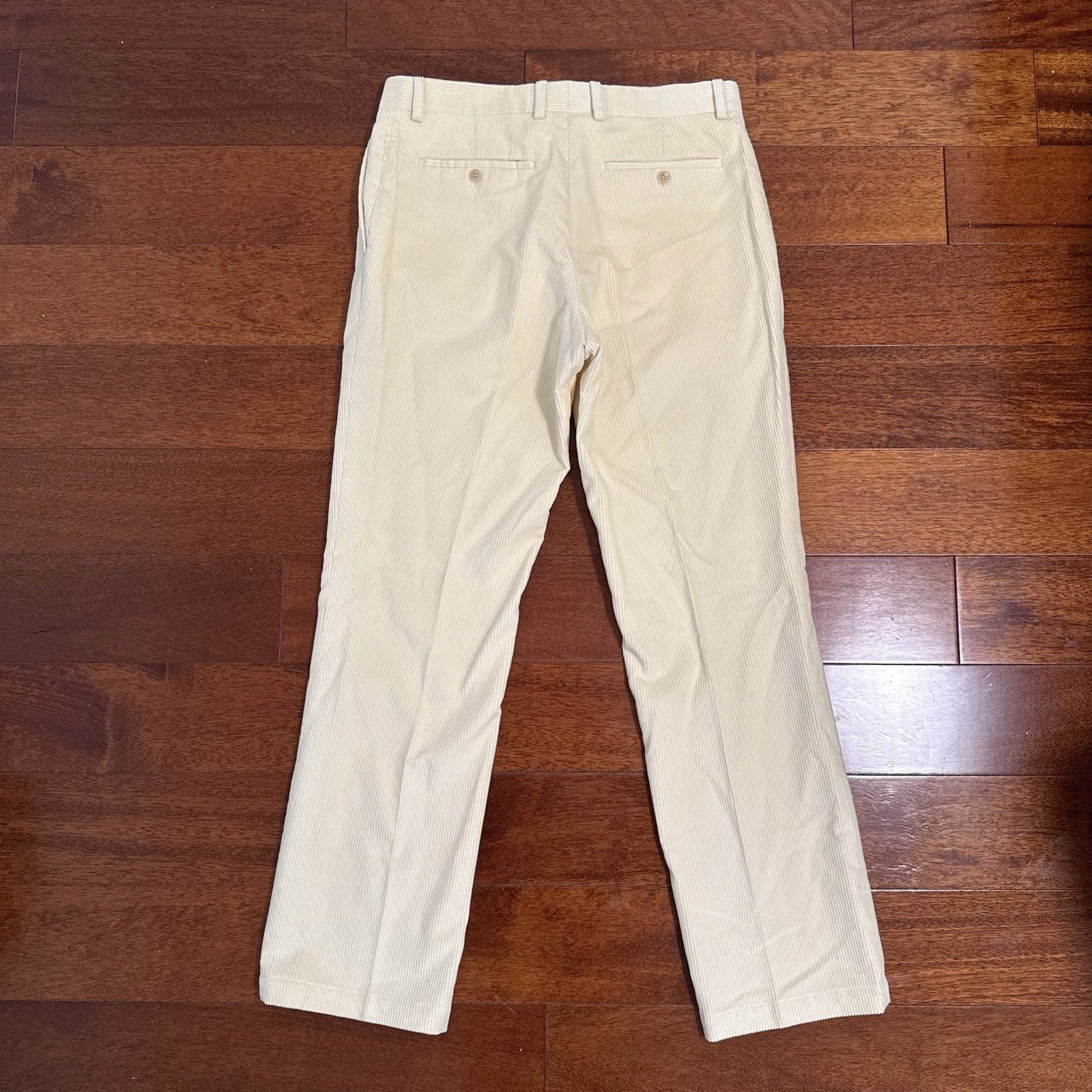 Ralph Lauren Purple Label Corduroy Straight Leg Pants Cream Size 32×31
