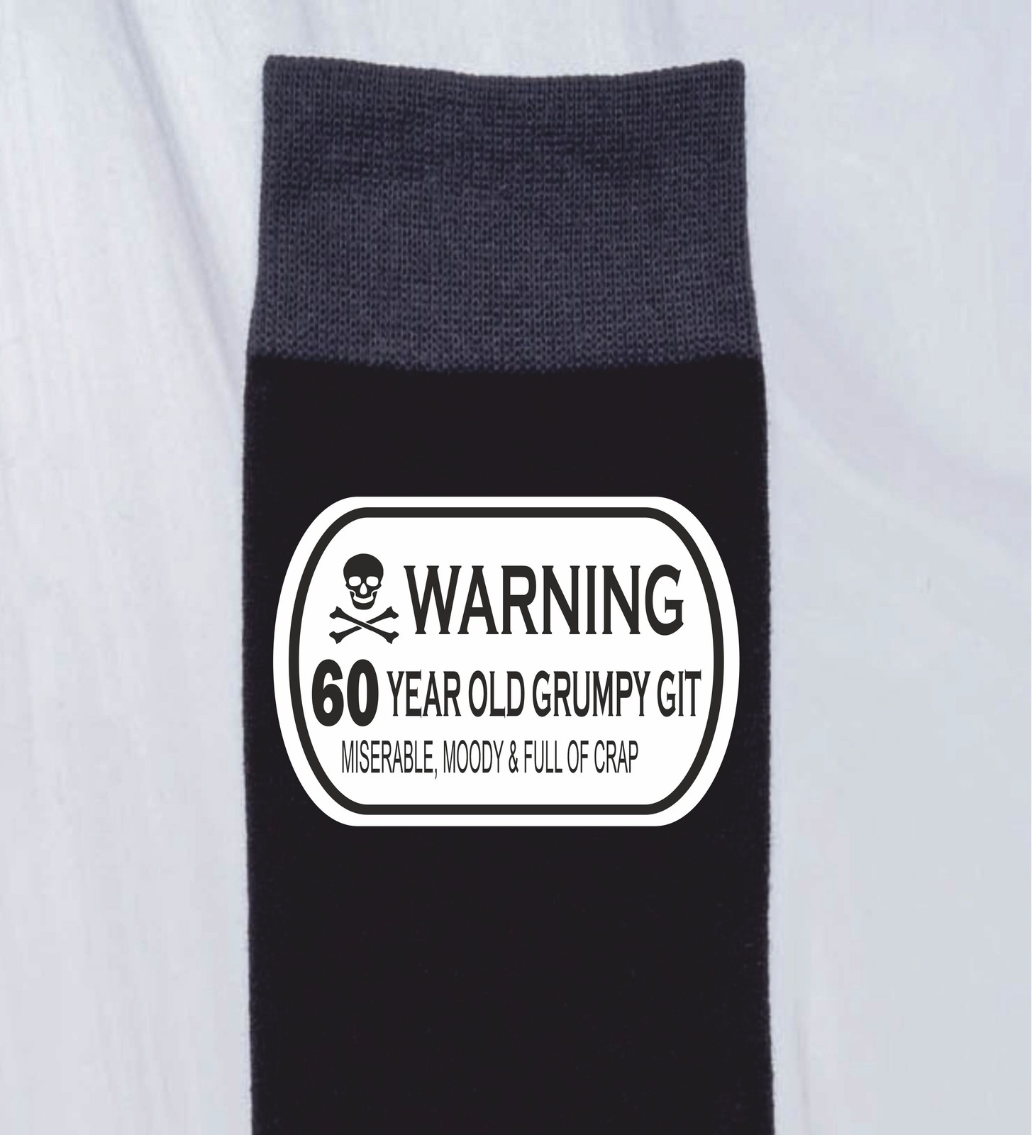 Grumpy Git 60th Men’s Black Socks Funny Joke Gift For 60 Year Old
