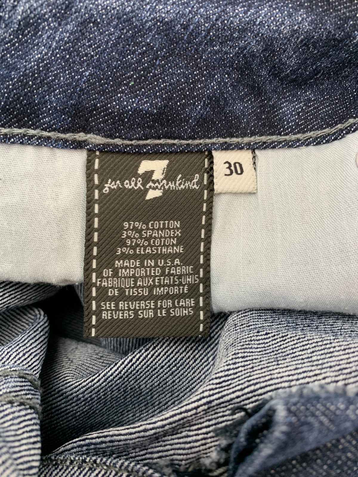 7 For All Mankind Jeans Womens 30 Flare Leg Blue A Pocket Studded Stretch USA