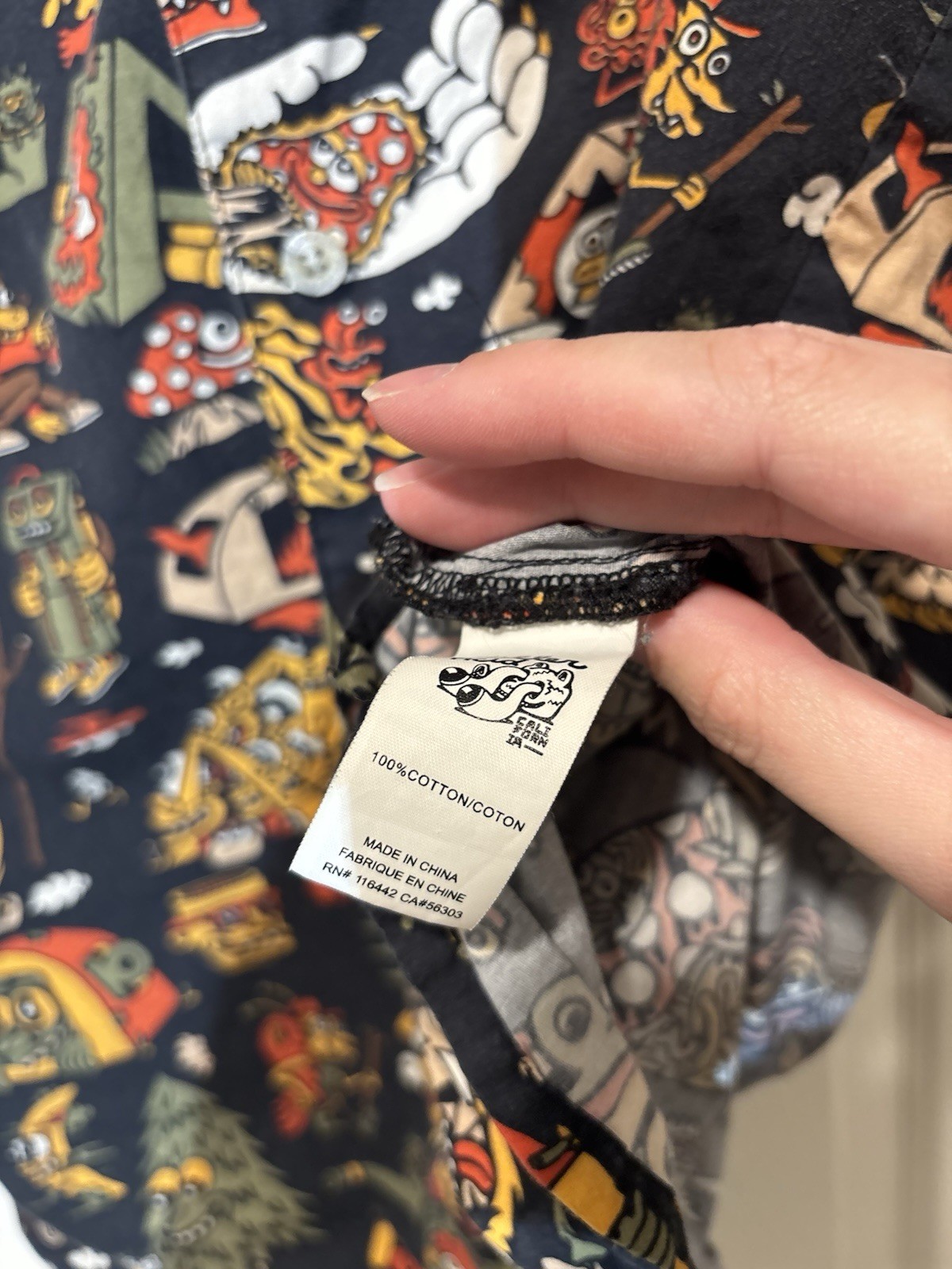 Killer Acid No Bad Trips Print Camp Shirt Button Up Mens Sz Small Mushrooms