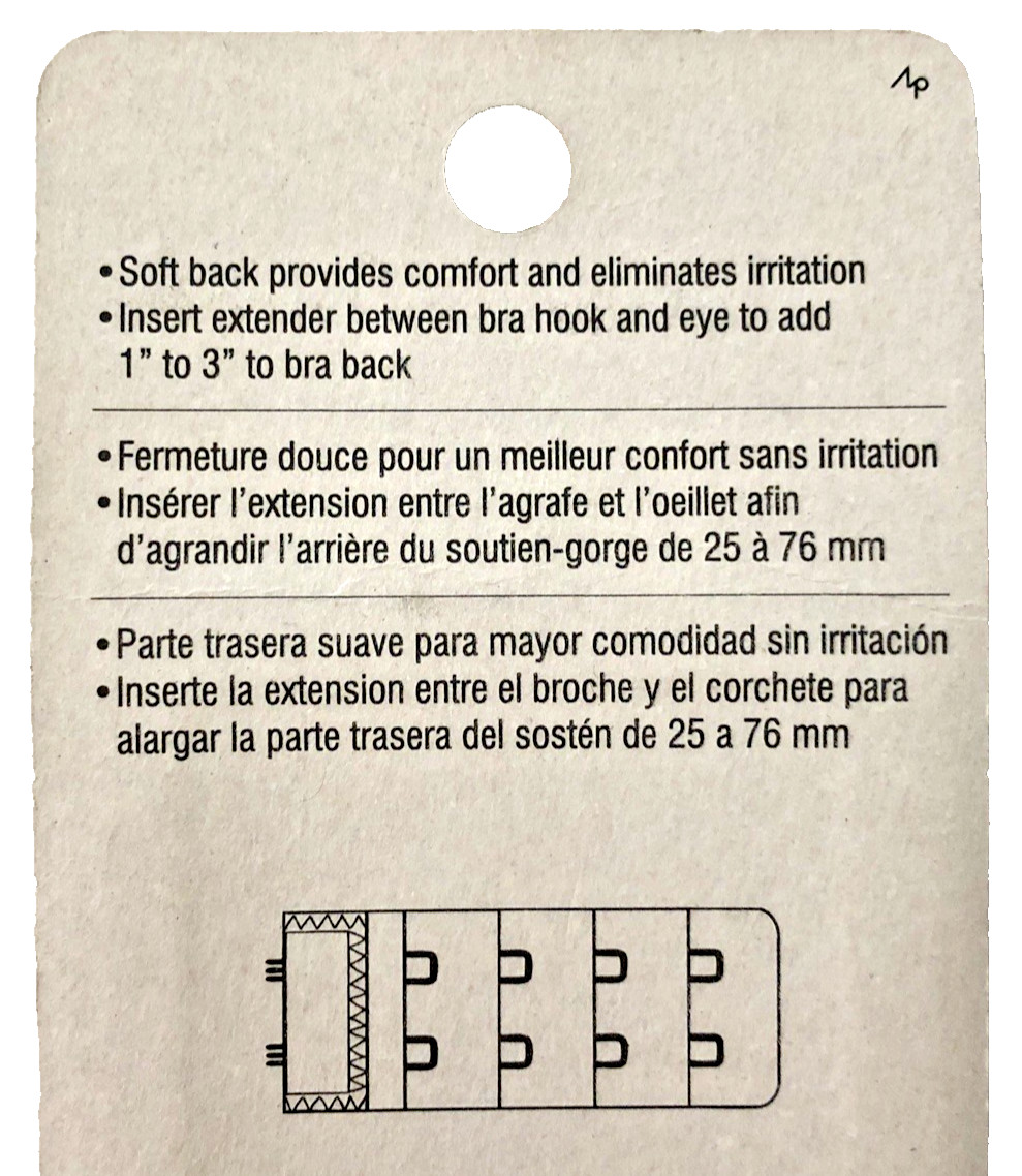 Dritz Soft Bra-Back Extender 1.25″ Tan #11122-25 New in Package