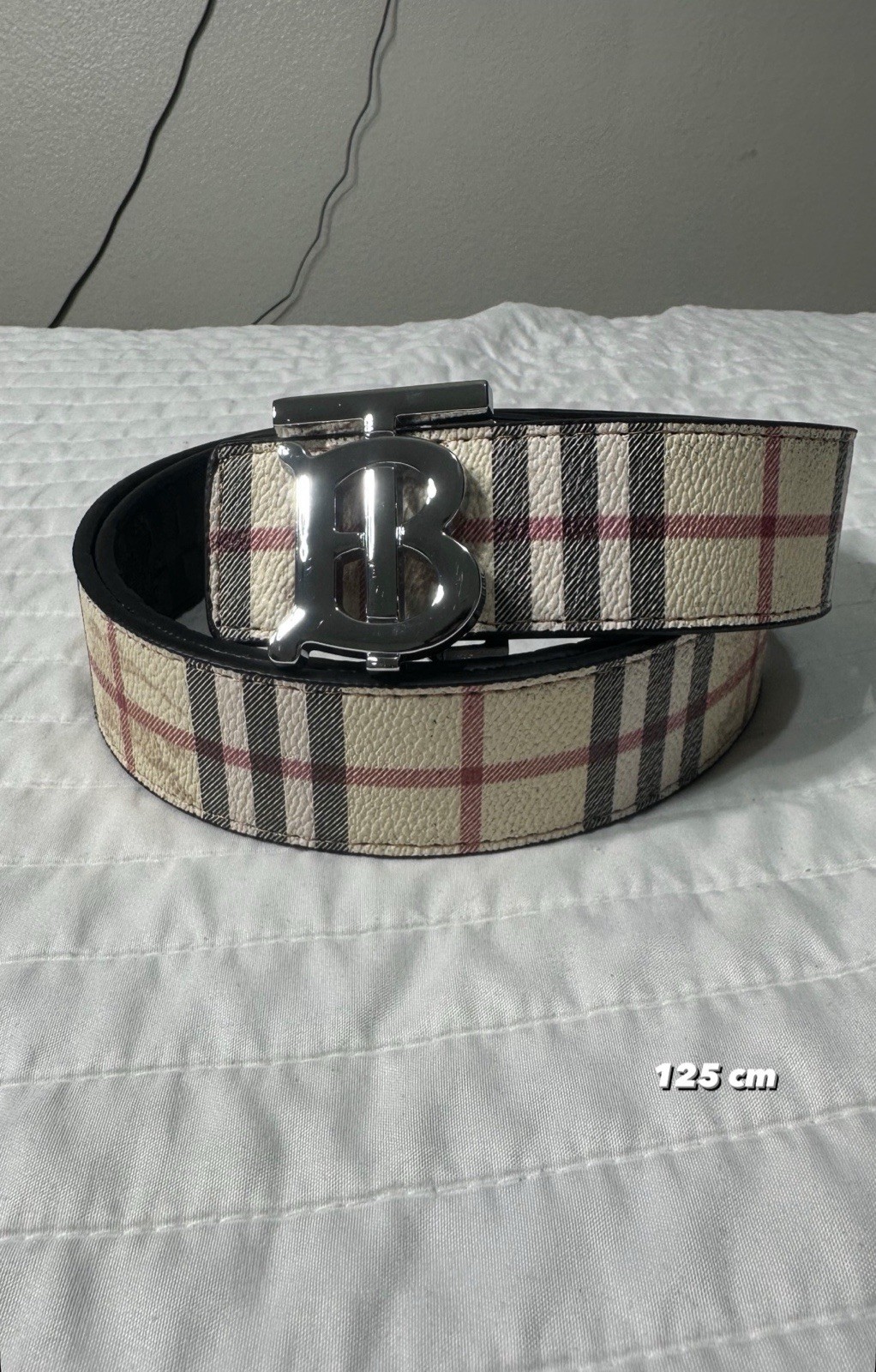 Burberry Silver TB Buckle Belt