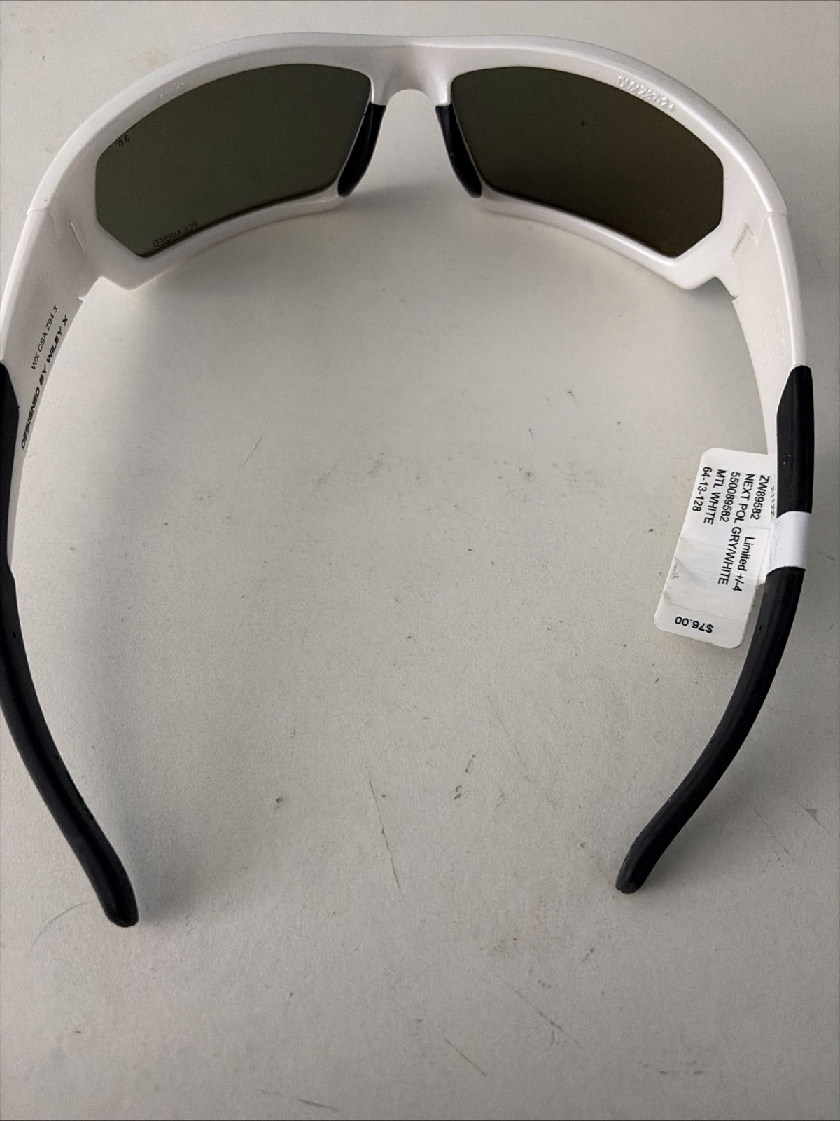 NWT DVX Next Wiley X Wrap white & black Polarized sunglasses MSRP $76