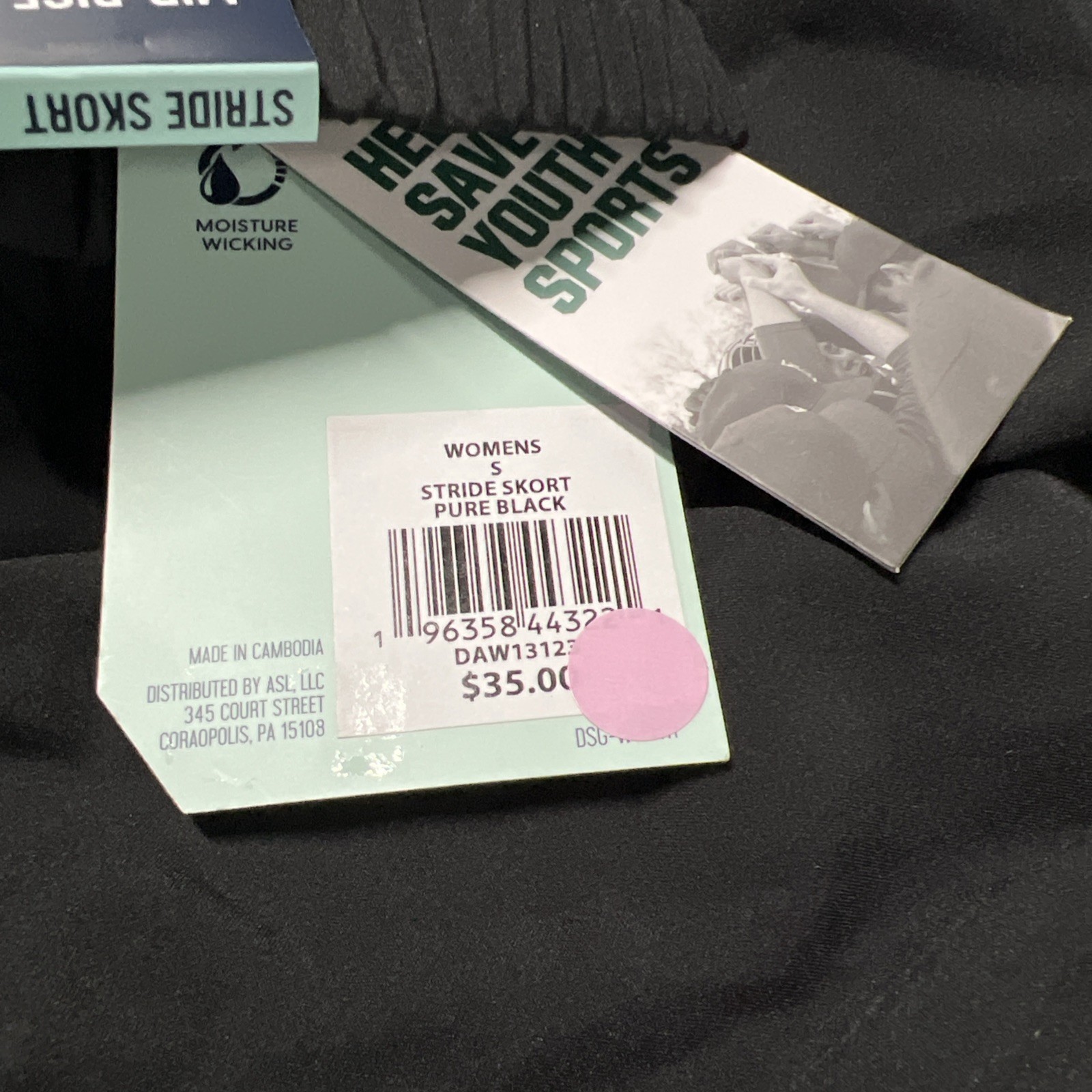 NWT DSG Mid Rise Stride Skort Womens Size Small Pure Black DAW13123