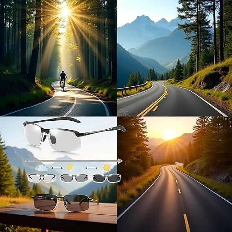 Polarized Photochromic Driving Sunglasses for Men Women Day&Night Safety Glasses