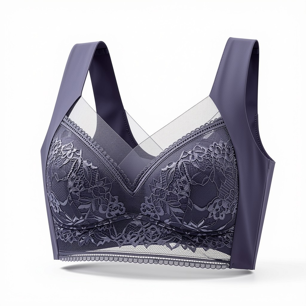 Women’s Plus Size Lace Wire Free Padded Seamless Comfort Bra Vest Soft Bralette