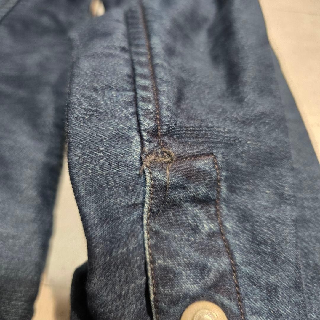 45R Indigo Blue Cotton Double Riders Jacket S Small Made In Japan Workwear
