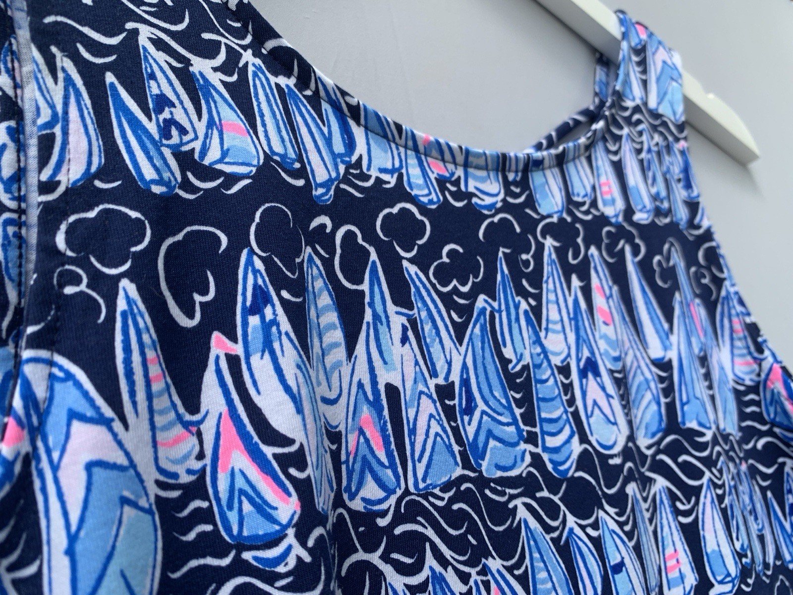 Lilly Pulitzer Dress Medium Blue Sleeveless Kristen Swing Sails Stripes