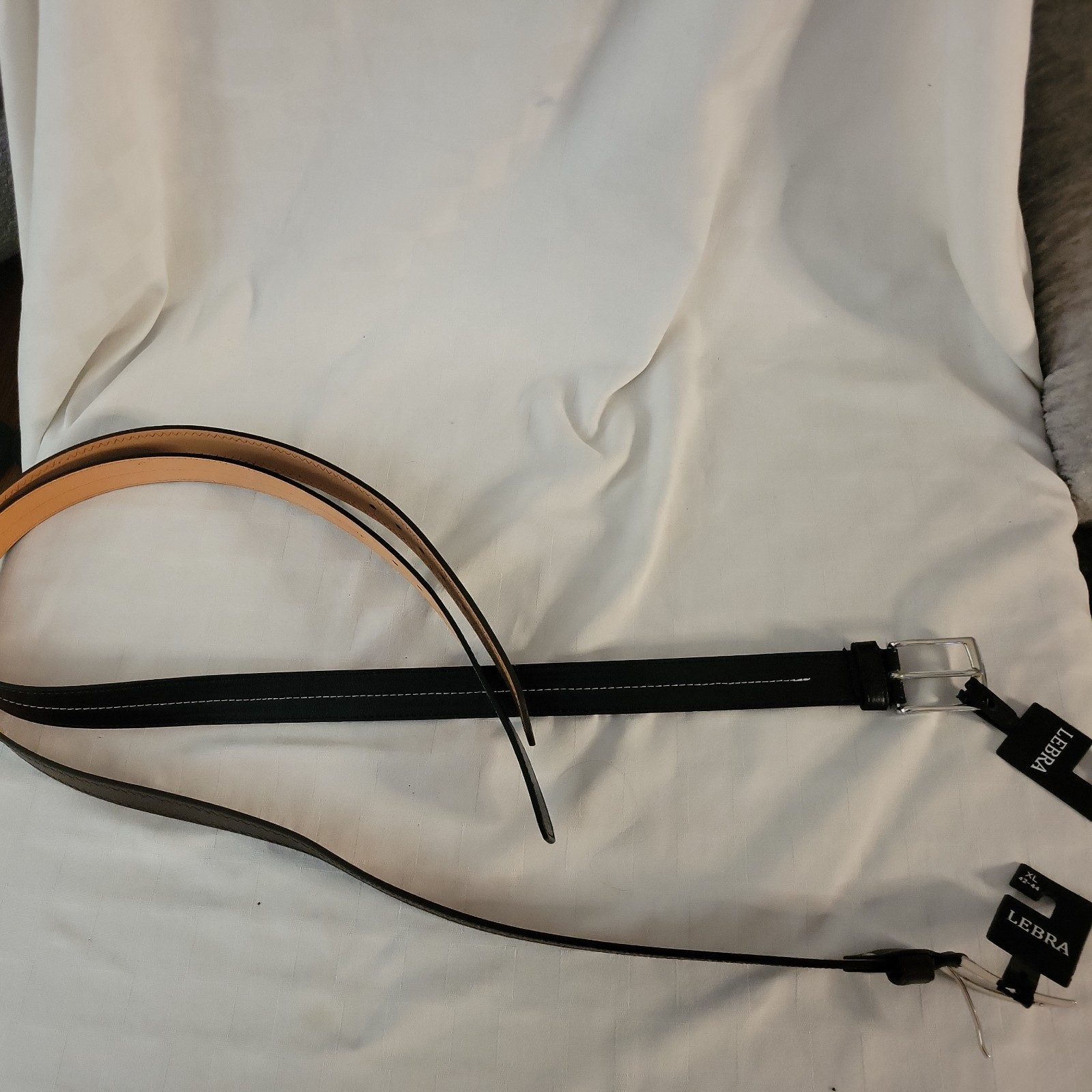 LEBRA Black and brown Genuine Leather Belts Size XL Waist, 1.5”
