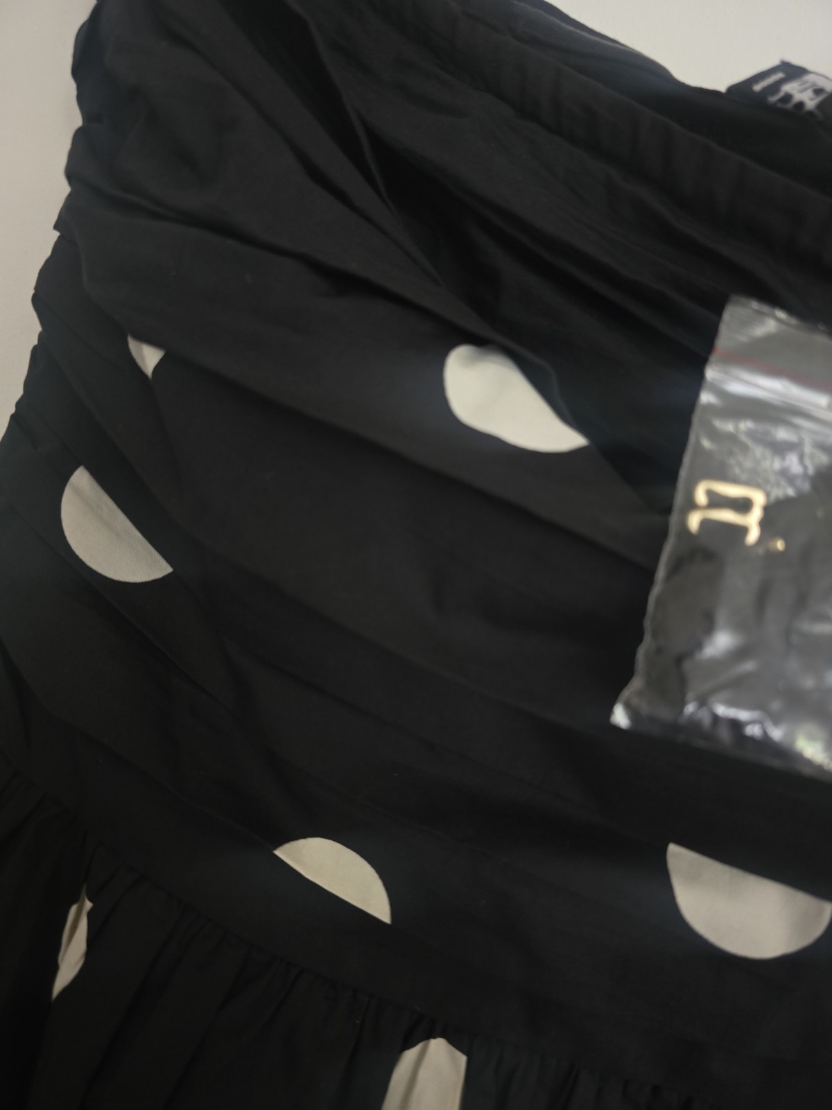Black Polka Dot Bandeau Felicity Midi Dress size 8/S