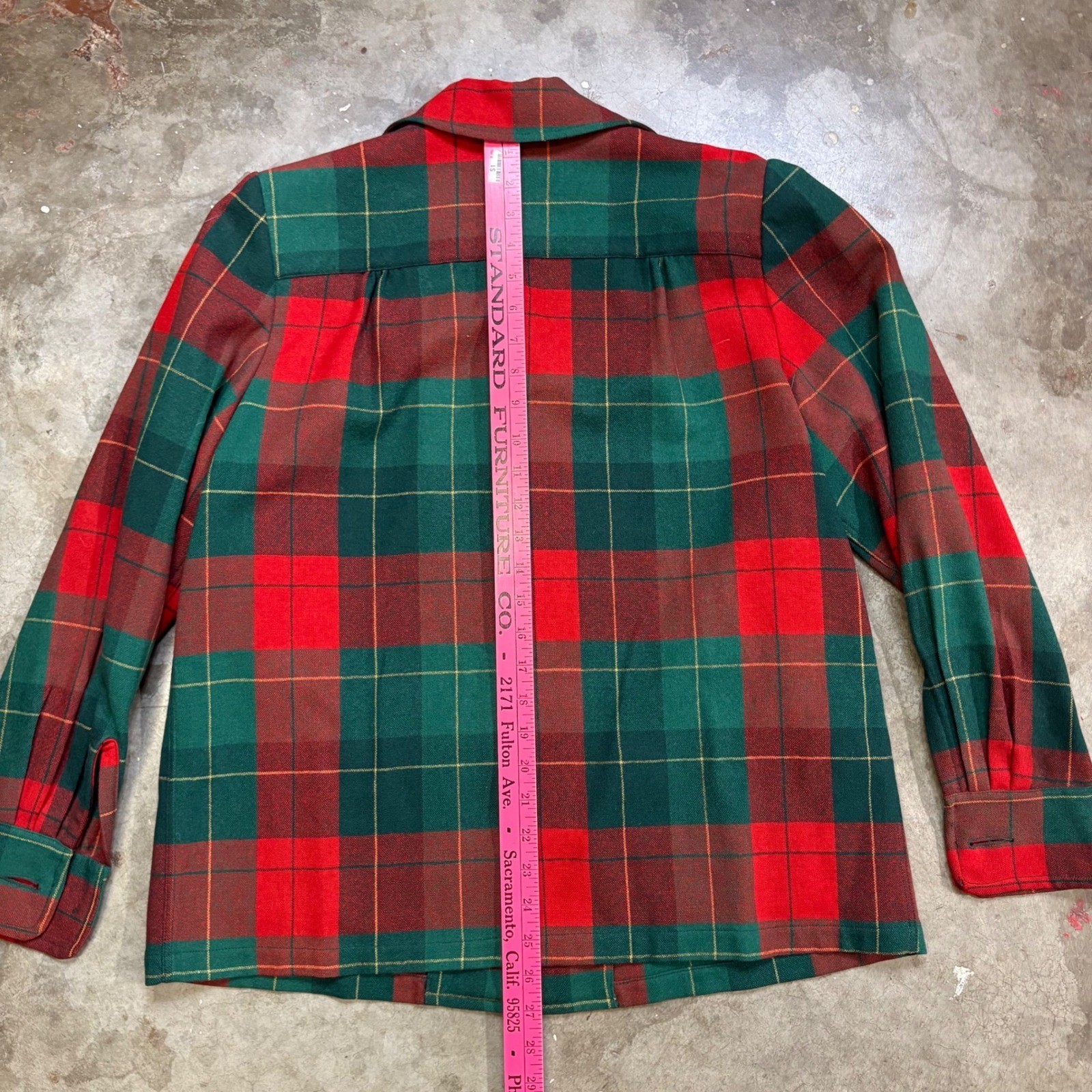 Vintage Pendleton Wool Plaid Jacket Womens 12 Red Green Tartan Button Up Blazer
