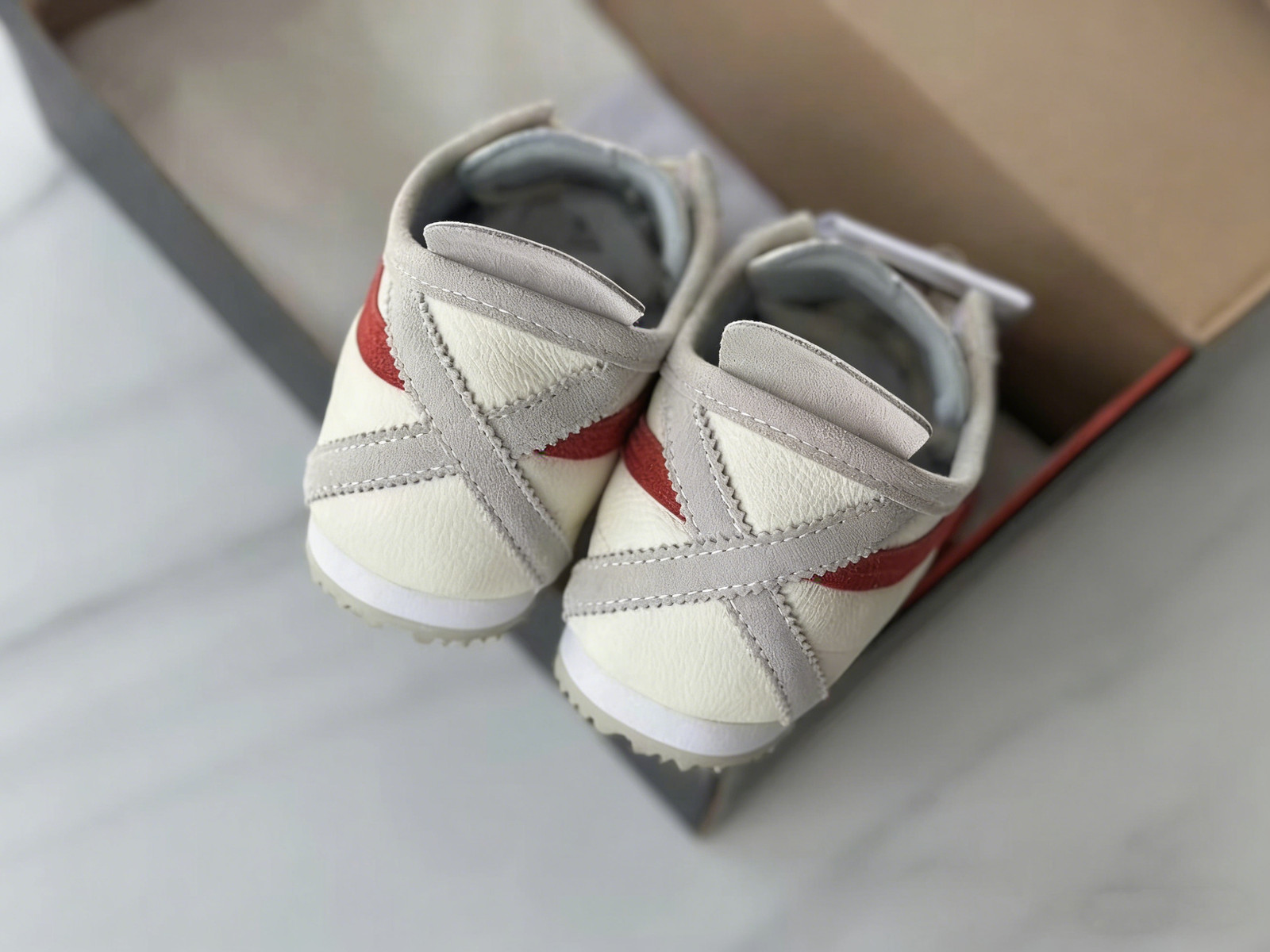 2025 Onitsuka Tiger Mexico 66 Classic Unisex Shoes Beige/Red Vintage Sneakers