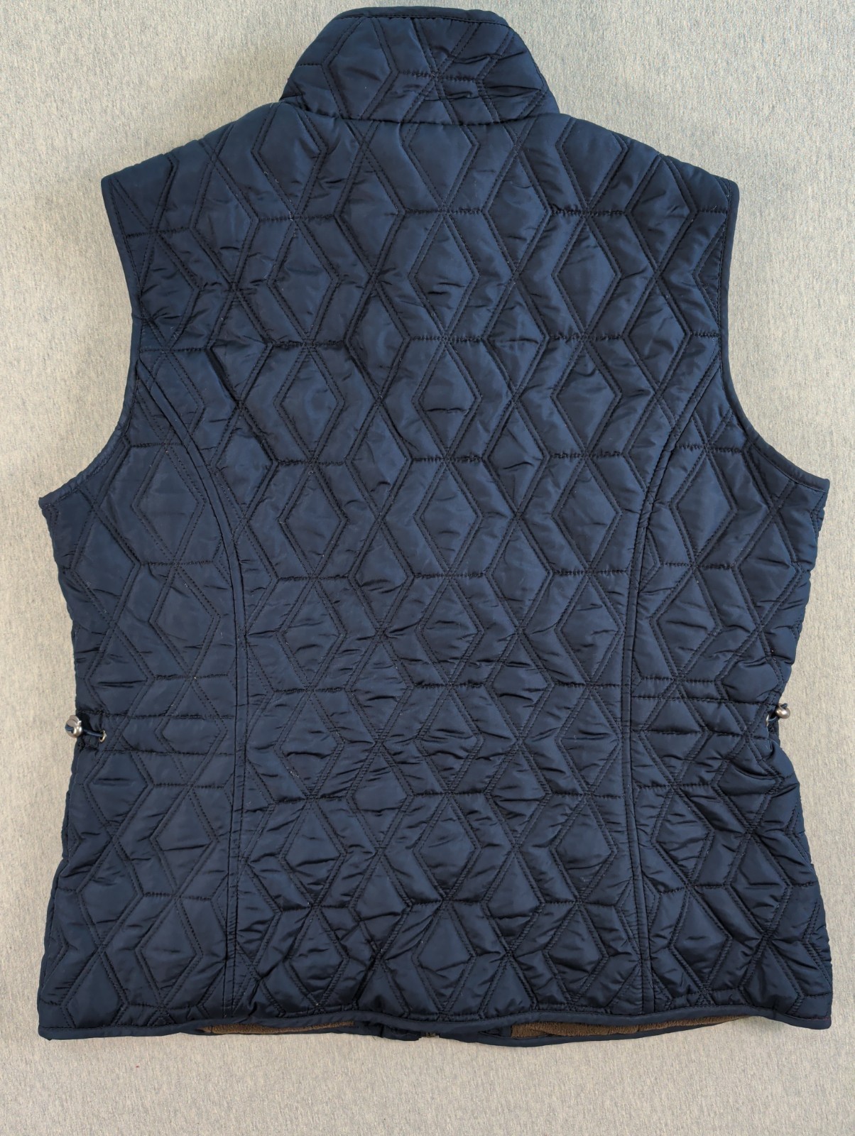 Weatherproof Fleece Lined Quilted Vest Full Zip, Zip Pockets Adjustable Back L