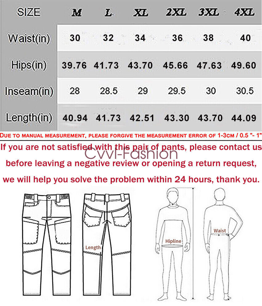 Tactical Mens Cargo Pants Waterproof Work Pants Outdoor Hiking Combat Trousers