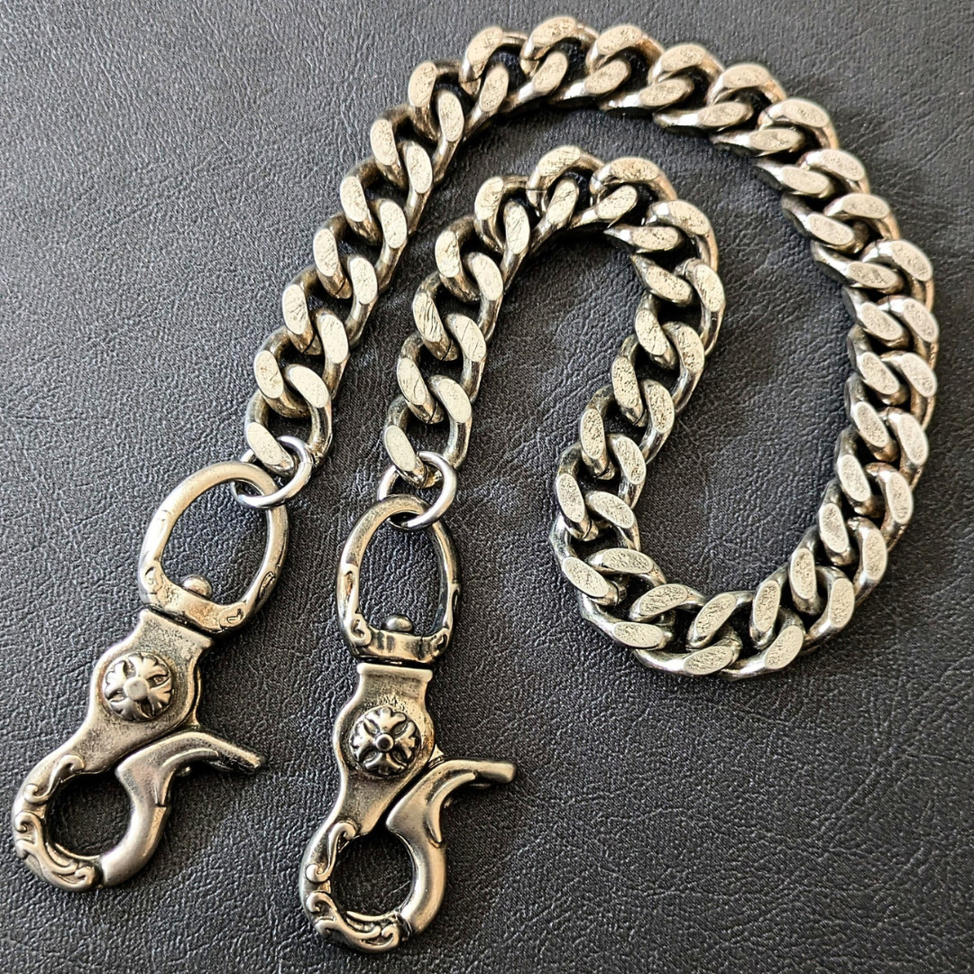 Solid brass Stainless steel Wallet chain Vintage finish Handmade in Japan GLSK