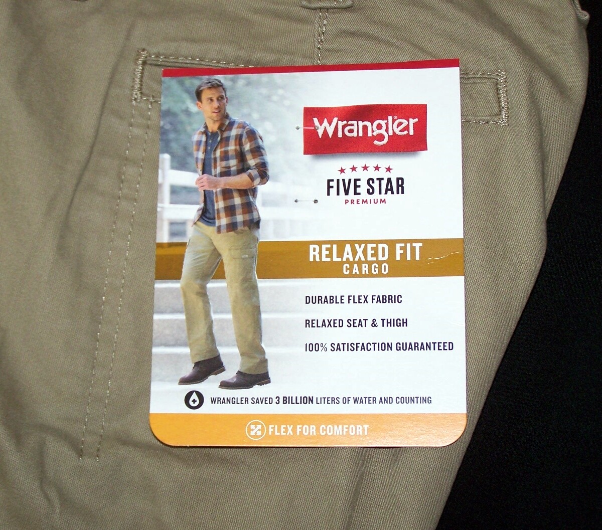 Men’s Wrangler Cargo Pants w/ Stretch Relaxed Fit Beige Tan Khaki CHOOSE SIZES