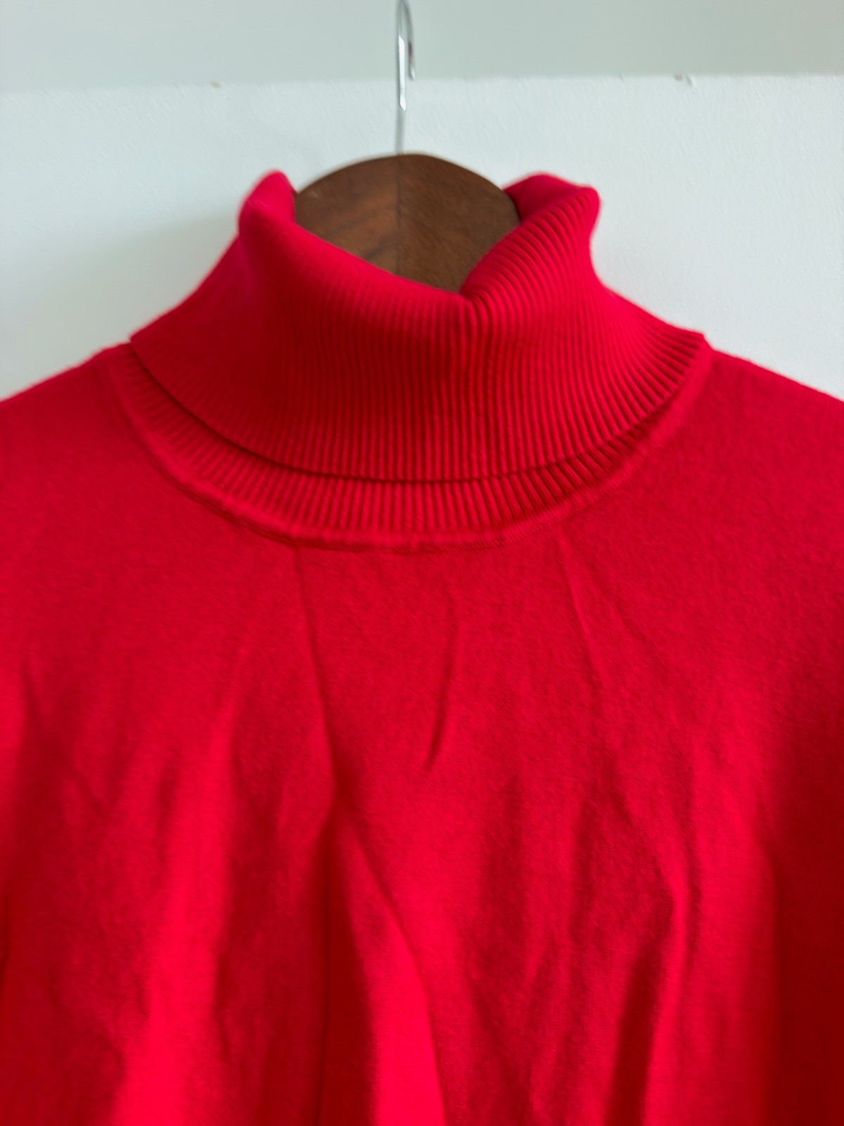Massimo Dutti Men’s Cashmere Cotton Turtleneck Sweater Size M Red Golf Knit