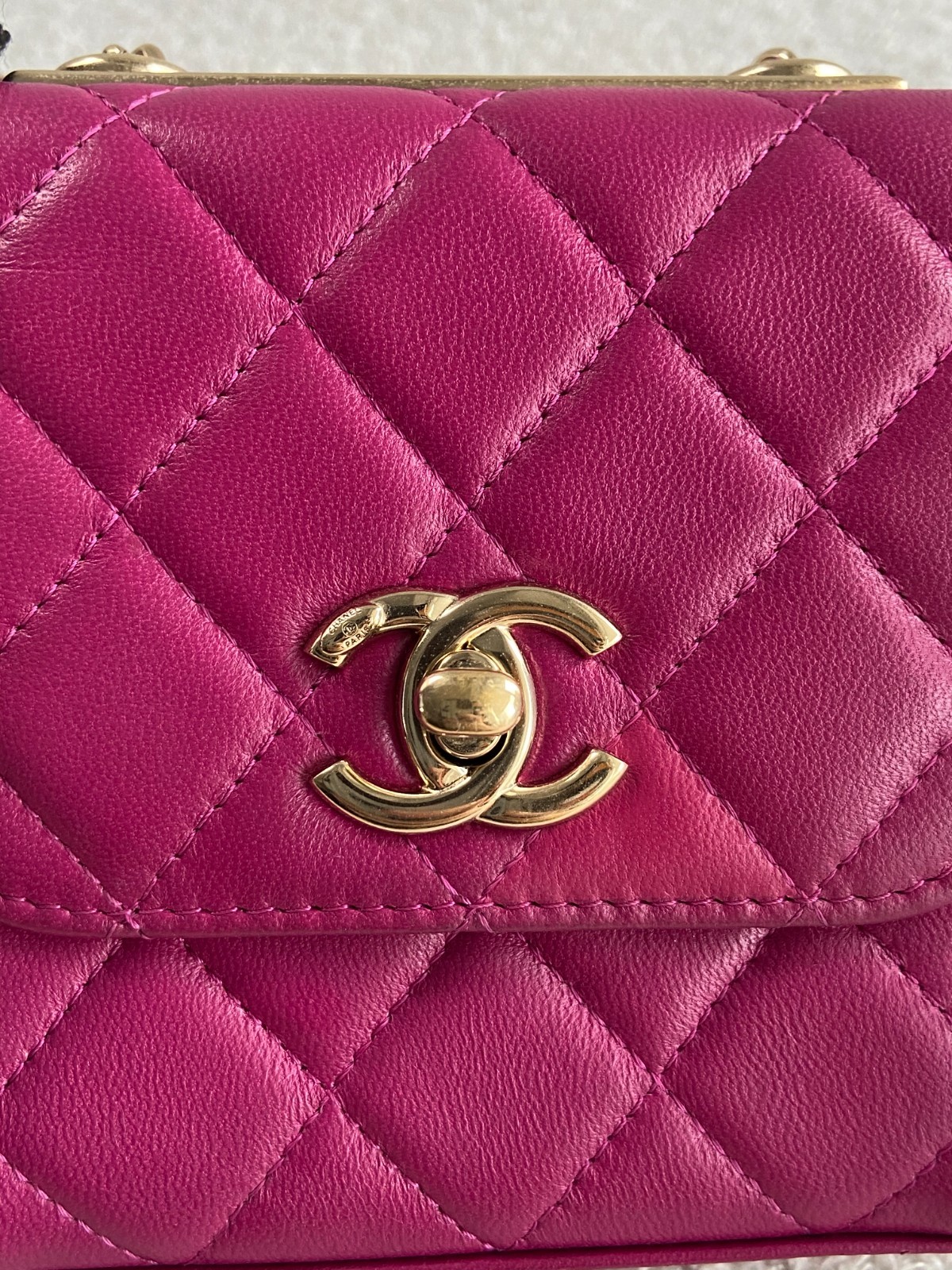 Chanel Trendy CC Mini Hot Pink Lambskin Gold Hardware Pre-Owned