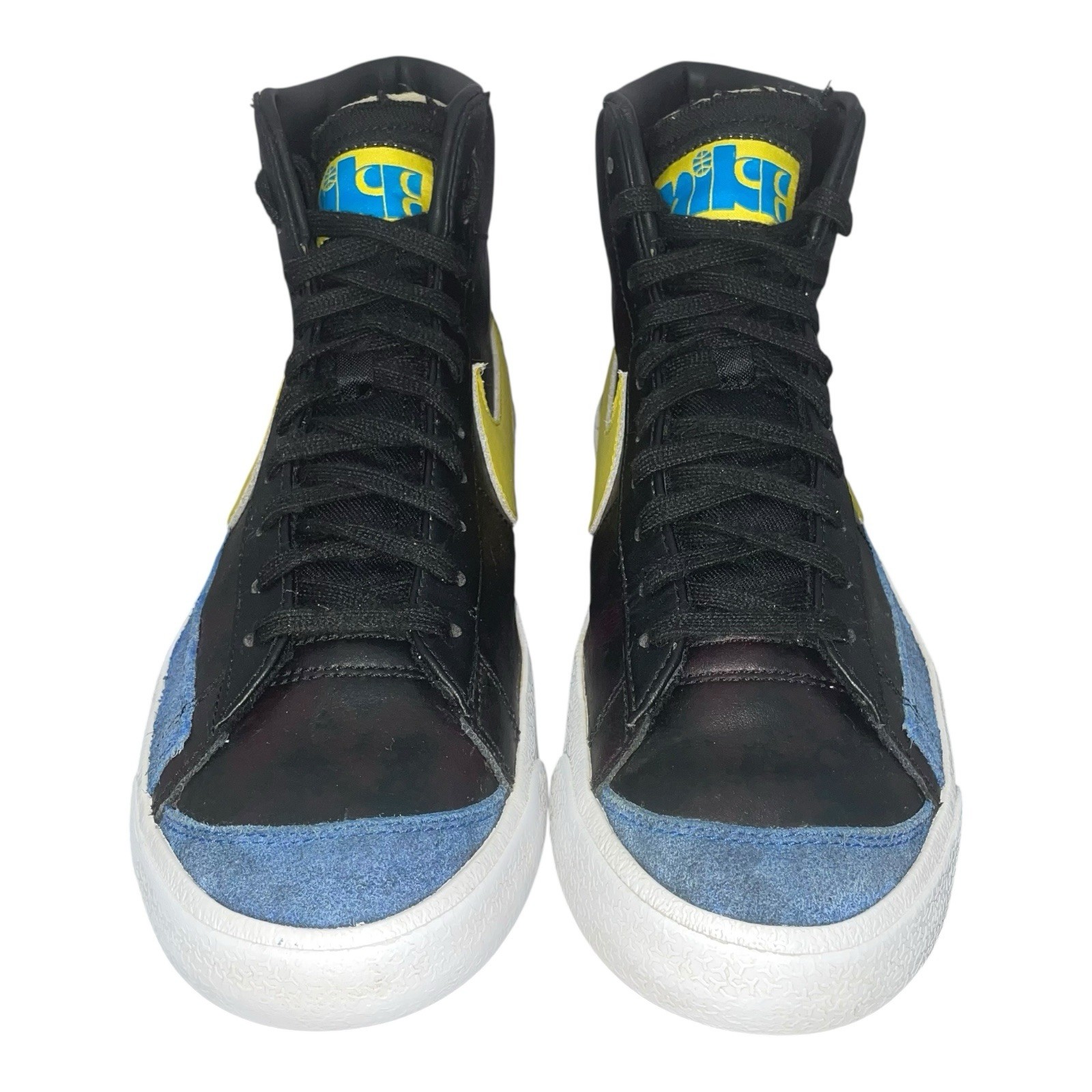 Nike Men Blazer Mid Peace Love & Basketball Blue/Yellow DC1414-001 Shoes Siz 9.5