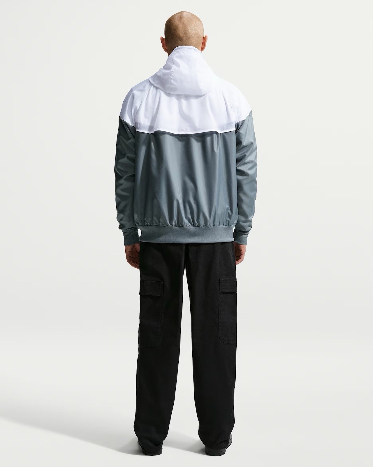 Nike Windrunner Windbreaker Jacket Hoodie Full Zip Gray White Men’s L DA0001-084