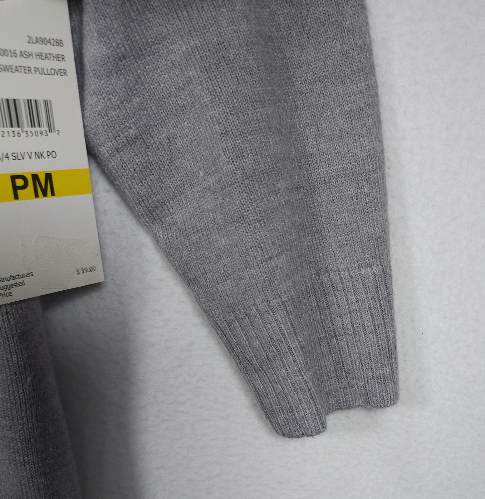 Debbie Morgan Petite Women’s ¾ Sleeve V-Neck Sweater Gray Size PM