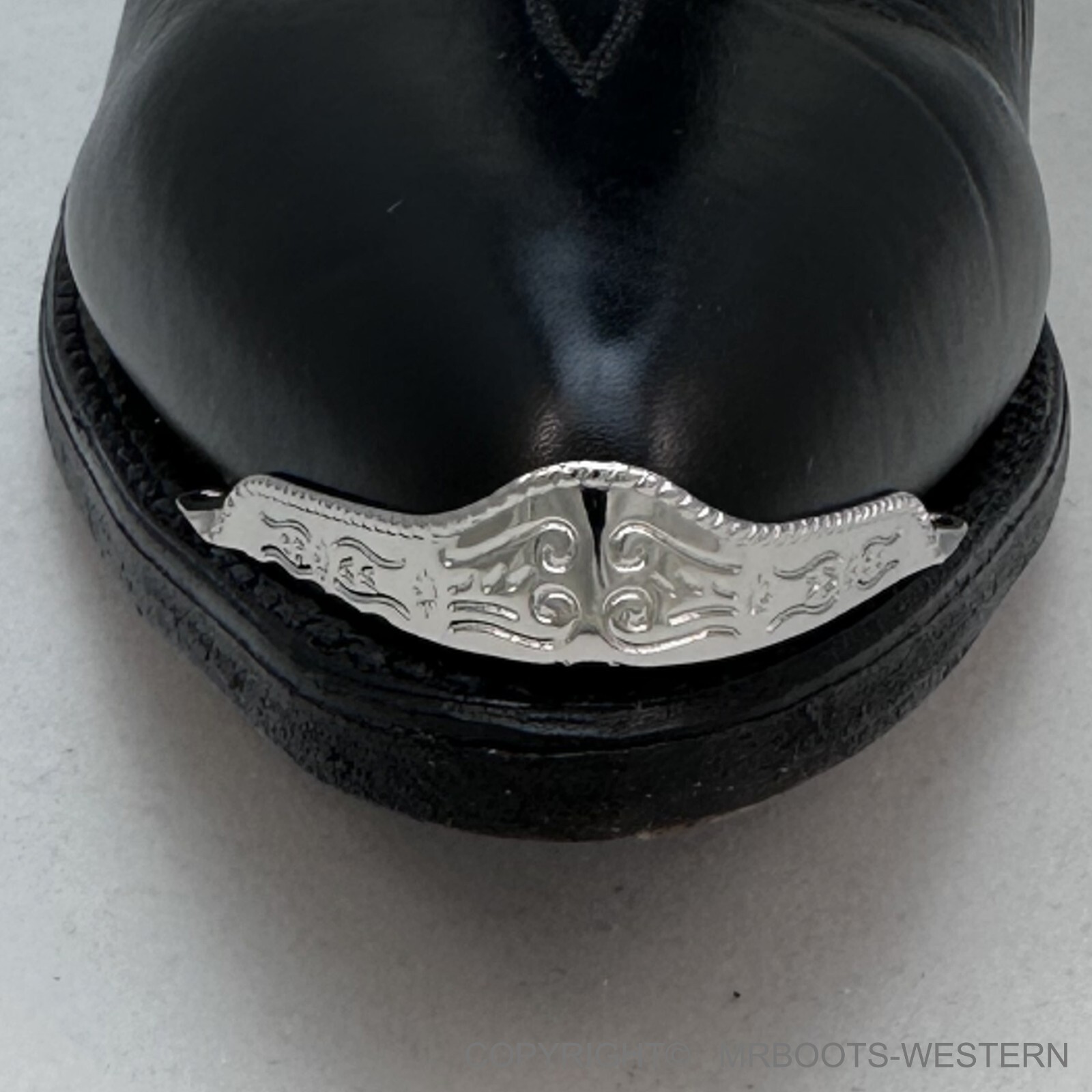 ALM-101-201-N-Set Set of Nickel Plated Cowboy Boot Toe Tips & Boot Heel Guards