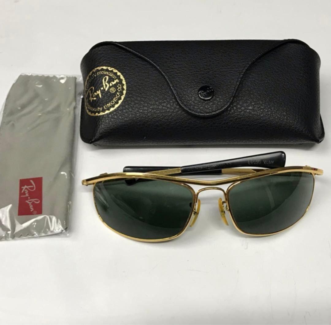 Ray-Ban L0255 Gold Frame Black Lens Sunglasses Vintage Style Men’s Eyewear Japan