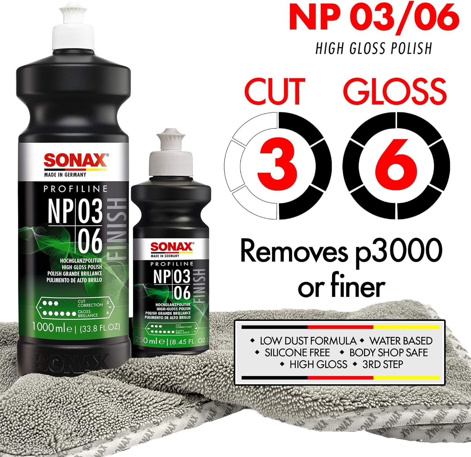 SONAX Profiline Nano Polish 3/6 | Medium-Cut Polish with Ultra-Fine Finish | Rem