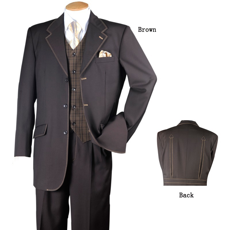 Men’s 3 piece Luxurious Fashion Suits Single Breasted 3 Buttons Two Side Vents