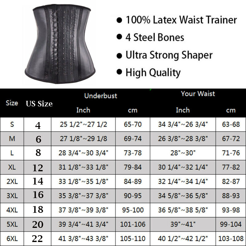 Fajas Colombianas Reductoras 100% Latex Waist Trainer Corset Cincher Body Shaper